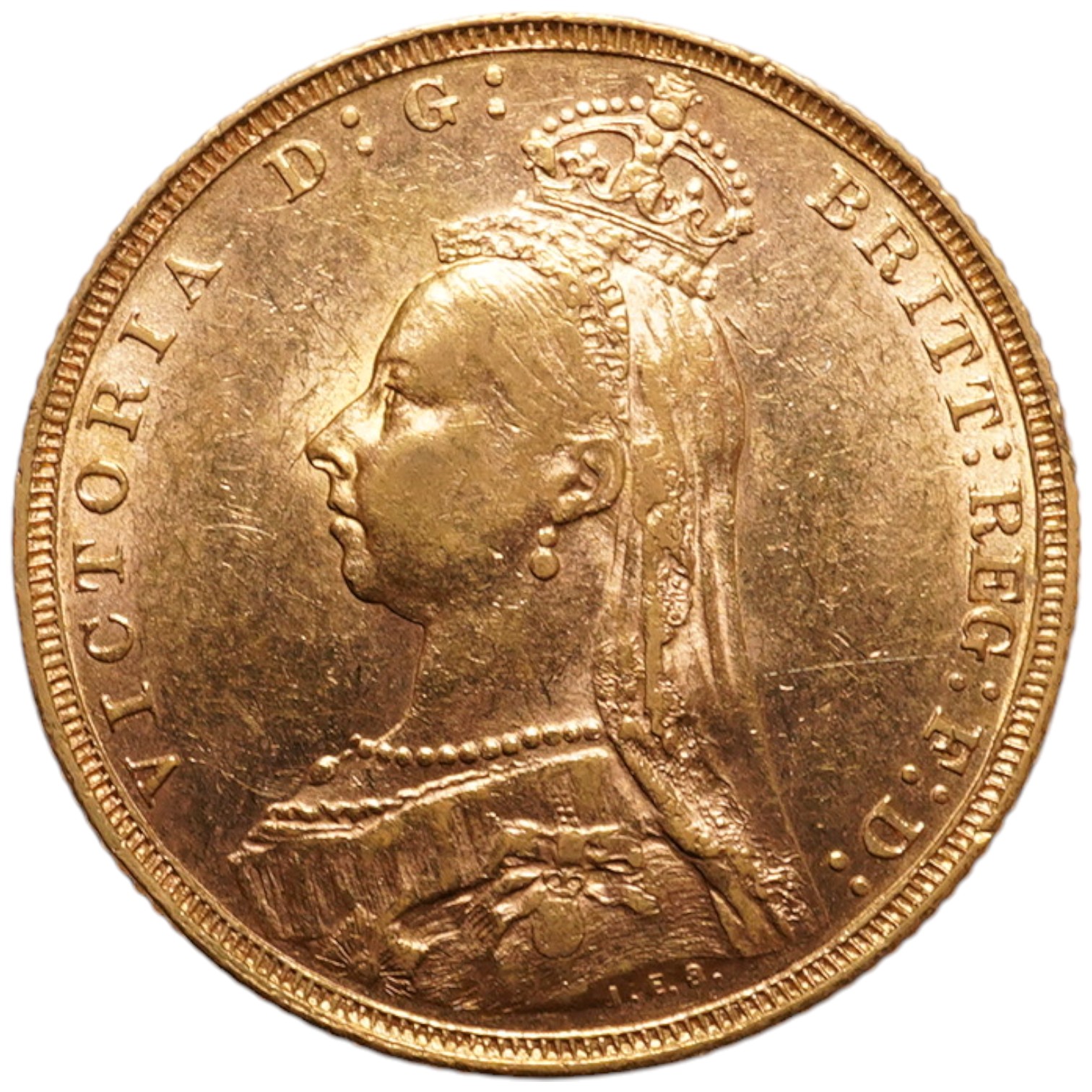 British gold coins, Victoria, gold sovereign 1888, about EF